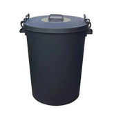 110L Clip Bin with Lid Black  Adomoo